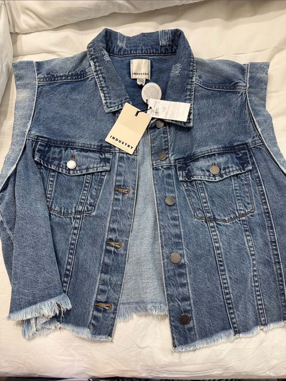 INDUSTRY Blue Denim Sleeveless Jacket